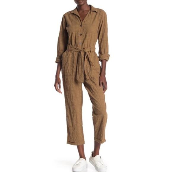 Lush Tan Belted Utility Jumpsuit - Picture 1 of 6